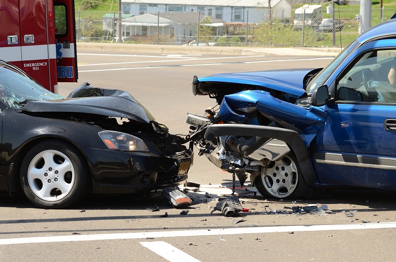 A two car head on collision results in one person going to the hospital in Roseburg Oregon, April 23, 2012